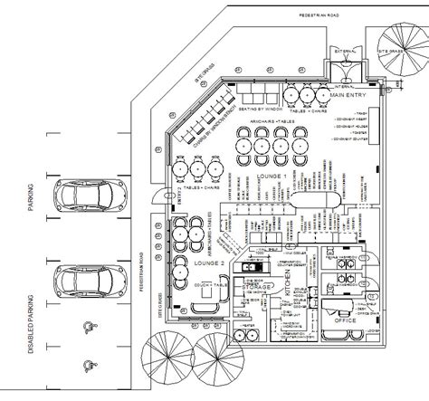 Architecture & Interior Designs: A Coffee Shop Floor Plan Design