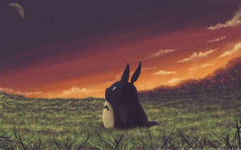 Totoro Sunset Silhouette HD Wallpaper