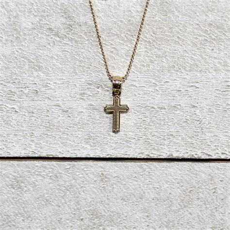 14k Yellow Gold Baby Cross Necklace