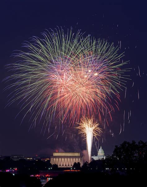 Fireworks over Washington DC on July 4th Photograph by Steven Heap