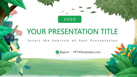 Download Green Cartoon Forest Brain Powerpoint Infographic Template