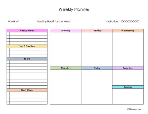 Weekly Planner Printable Pdf