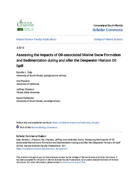 (PDF) Assessing the impacts of oil-associated marine snow formation and sedimentation during and ...