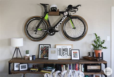 DIY Modern Wall Mounted Bike Rack - DIY Huntress