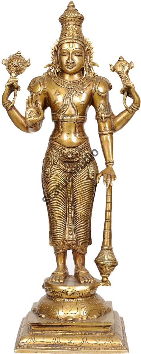 Four-Armed Standing Vishnu Statue Indian Hindu God Large Size Idol 20" | Hindu statues goddesses ...