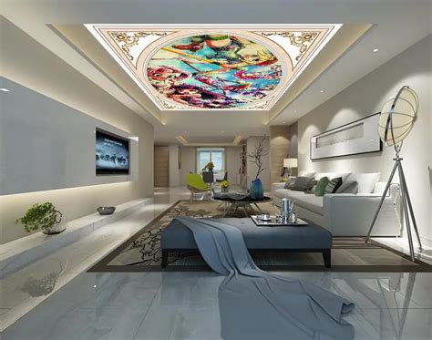 custom 3d ceiling murals Hand painted beautiful girllarge wall murals wallpaper on the ceiling ...