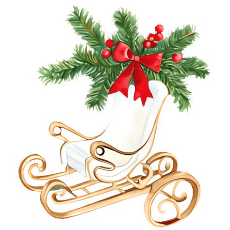 Vintage Christmas Sleigh with Bells Clipart Design · Creative Fabrica