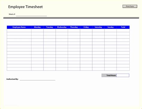 Simple Timesheet Template Free Of Printable Time Sheets | Heritagechristiancollege