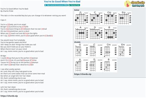 Hợp âm: You're So Good When You're Bad - cảm âm, tab guitar, ukulele - lời bài hát | chords.vip