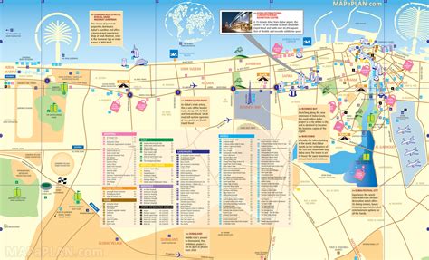 Map of Dubaï tourist attractions, sightseeing & tourist tour