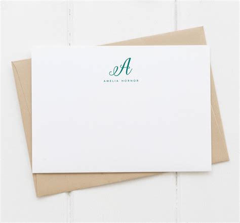 Monogrammed Note Cards with Envelopes Personalized Stationery