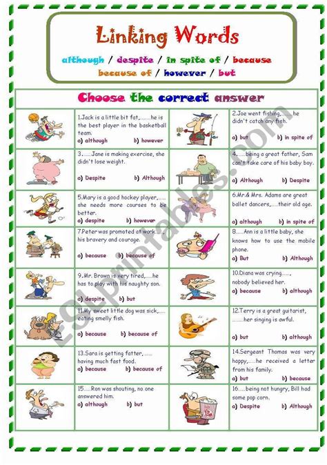 Linking Words... worksheet | Linking words, Transition words worksheet, Word practice