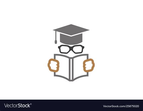 Creative student open book logo design symbol Vector Image