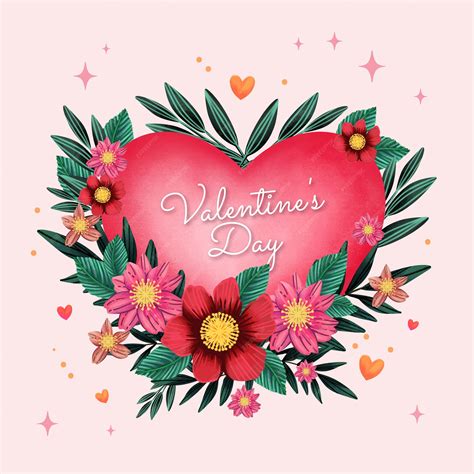 Premium Vector | Watercolor valentine's day flowers illustration