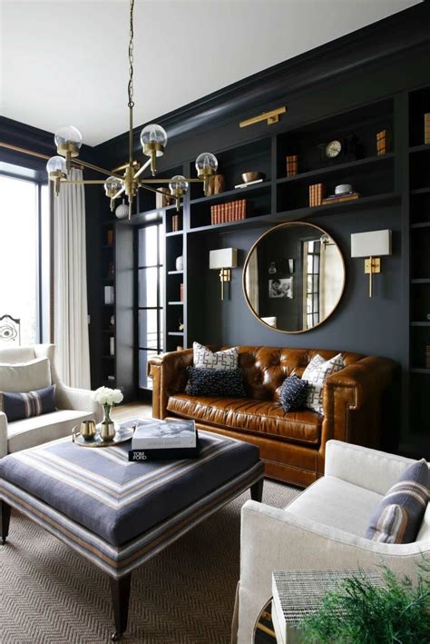 20+30+ Modern Black And Brown Living Room