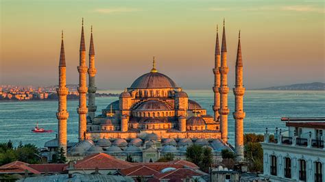 Wallpaper Sultan Ahmed Mosque, Turkey, Istanbul, sunrise, 4k, Travel Wallpaper Download - High ...