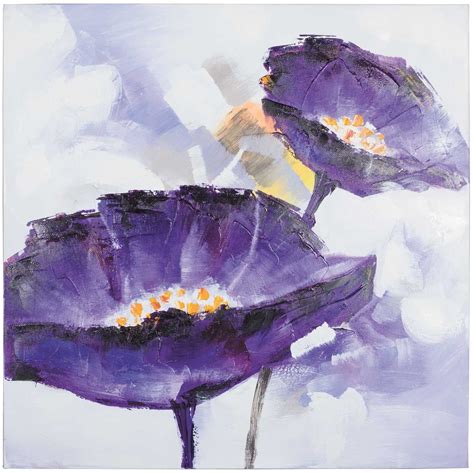 Purple Flowers Oil Painting | 121-4181 | Canvas Art | AFW.com