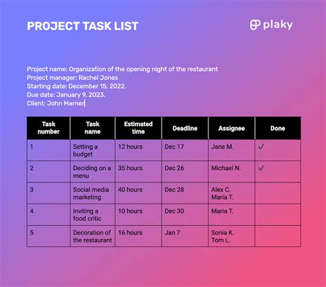 How to Create a Project Task List (+ Free Template)