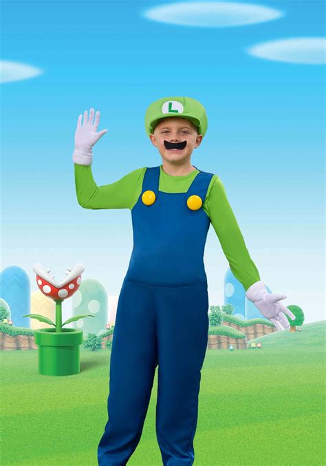 Boys Super Mario Brothers Luigi Deluxe Costume | Super Mario Costumes - $39.99