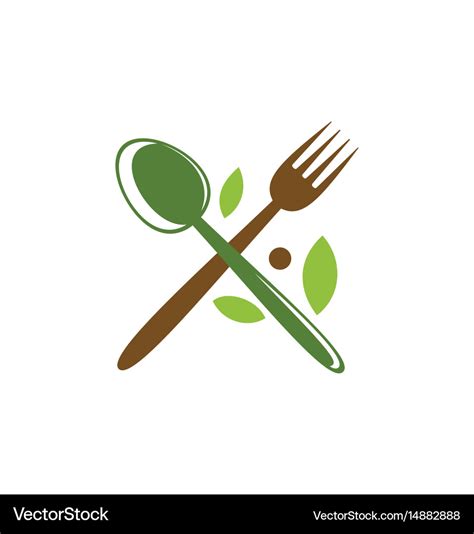 Spoon fork food menu organic logo Royalty Free Vector Image