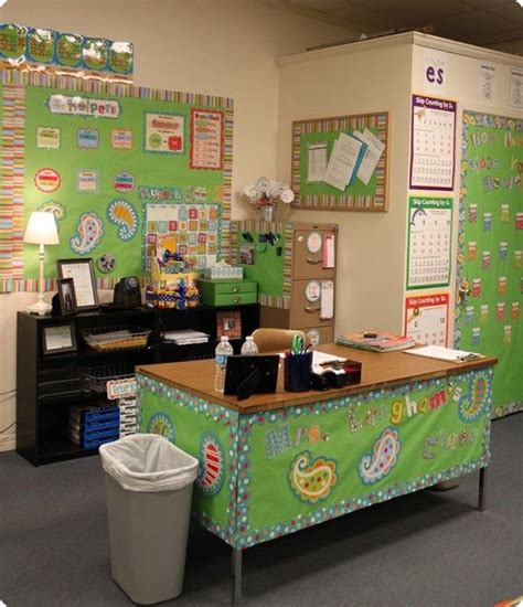 An explosion of Dots, Stripes, and Paisley on Turquoise! | Teacher desk organization, Teacher ...