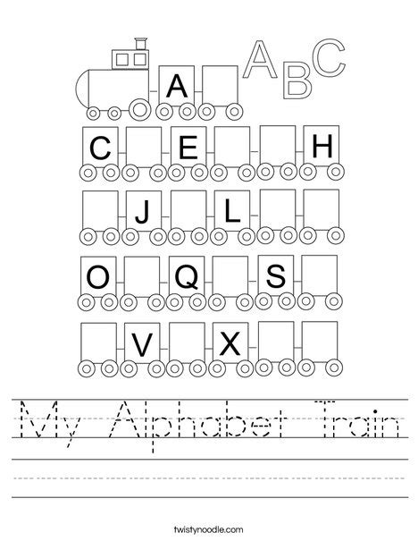 My Alphabet Train Worksheet - Twisty Noodle