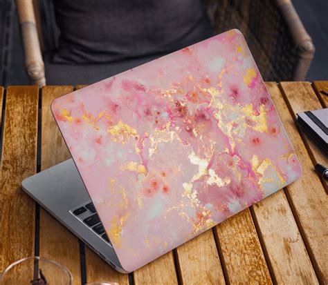 Rose Gold Marble Laptop Skin Custom Name Pink Oil Vinyl Decal | Etsy UK