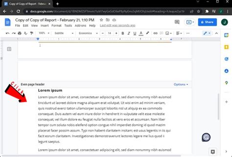 How to Create Different Headers for Different Pages in Google Docs