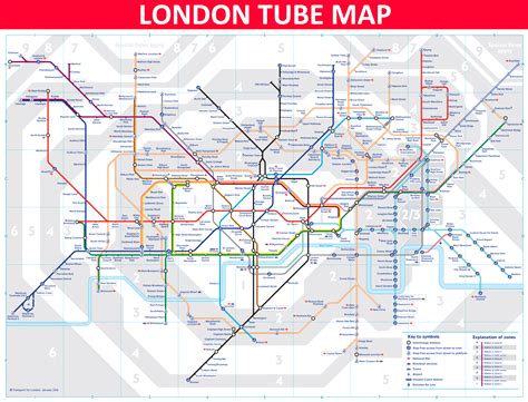 London Underground Map Showing Zones 2024 - Ray Genvieve