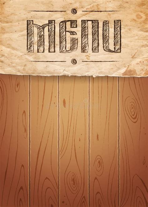 Menu of Restaurant on Old Paper and Wooden Background Stock Image - Image of creative, letter ...