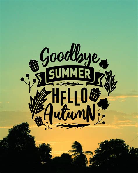 Goodbye Summer Hello Autumn Theme Poster 8 X 10 Digital - Etsy