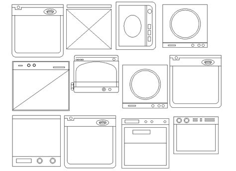 Kitchen Appliances CAD blocks download - Cadbull