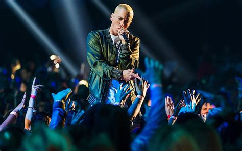 HD wallpaper: Eminem wearing black jacket, performance, audience, hands, music | Wallpaper Flare