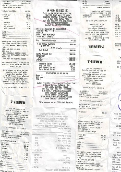 Scanned receipts | Bay city, Receipts, Pasay