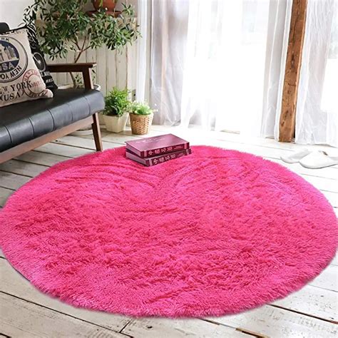 Amazon.com: round hot pink rug small: Home & Kitchen | Pink rugs bedroom, Pink decor, Baby room ...