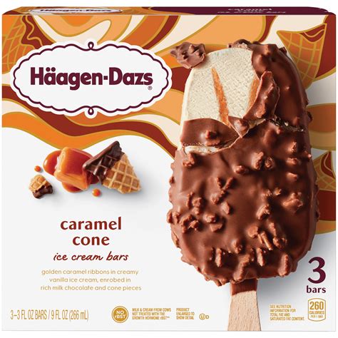 HAAGEN-DAZS Caramel Cone Ice Cream Bars 3 ct Box - Walmart.com - Walmart.com