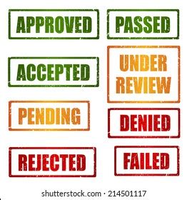 Set Approval Rejected Pending Under Review Stock Illustration 214501117 | Shutterstock