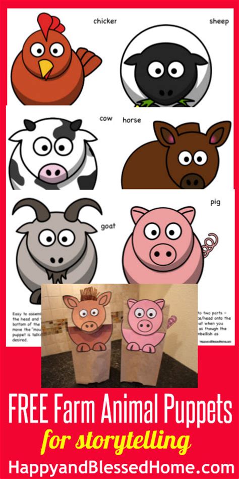 Farm Animals Finger Puppets Free Printable Papercraft, 60% OFF