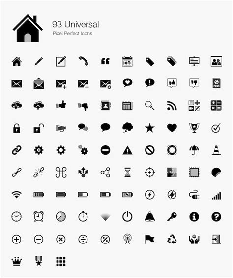 Universal Web Standard Basic Icons Symbol Sign Pictogram | Etsy