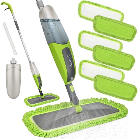 Spray Mop for Floor Cleaning Microfiber Mop Wet Dust Mop with 6 Reusable Washable Microfiber ...