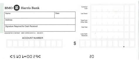 BMO Harris Bank Deposit Slip - Free Printable Template - CheckDeposit.io