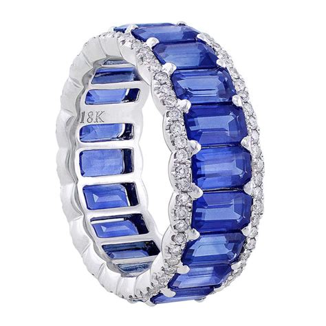 Emerald Cut Sapphire Diamond Eternity Ring – CJ Charles Jewelers