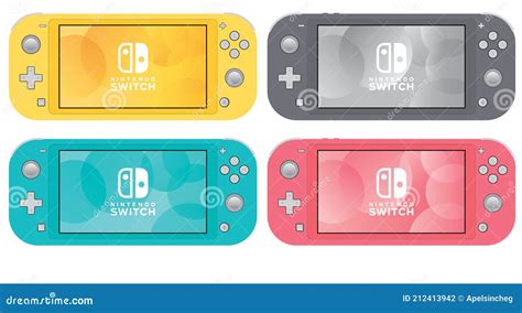 NINTENDO SWITCH LITE MOCKUP ALL COLORS Editorial Photography - Illustration of nintendo, button ...