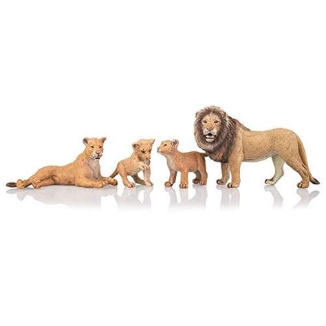 the lion family is posed in front of white background