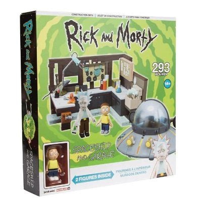 Rick and Morty Spaceship & Garage 294-Piece Construction Set w/ Rick & Morty