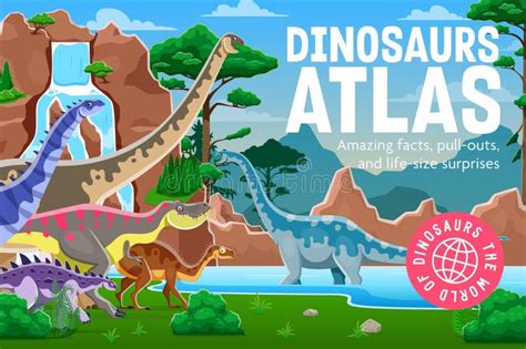 Prehistoric Dinosaur Encyclopedia, Dino Book Cover Stock Illustration - Illustration of museum ...