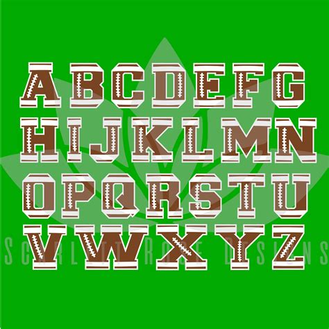 Football Font, Letters SVG cut file, Football pattern letters SVG - Scarlett Rose Designs