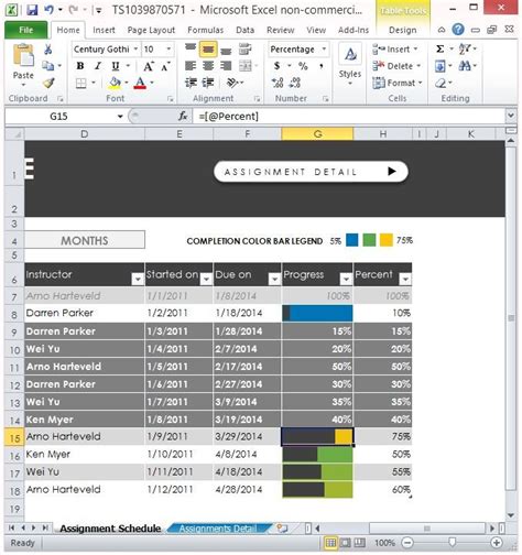 Free Assignments Template For Excel