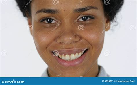 Smiling Afro American Woman Lips Close Up Stock Photo - Image of casual, worker: 99357914