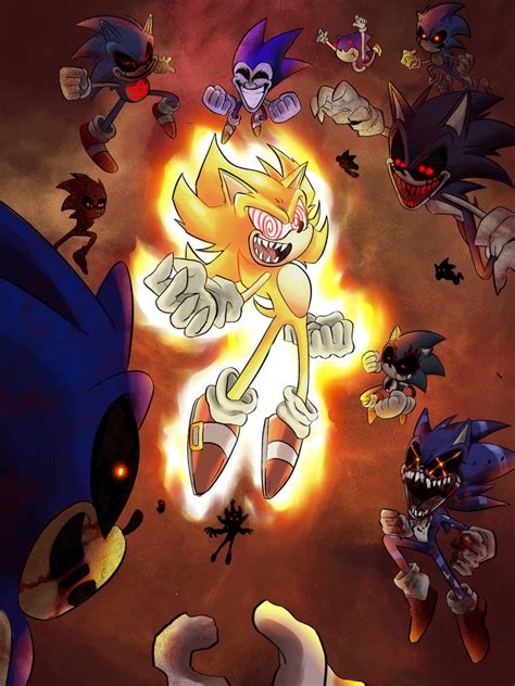 Fleetway Super Sonic vs EXEs. by ImLazyAsHeckLol on DeviantArt